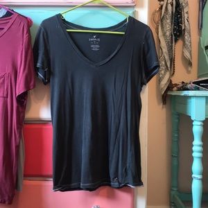 Dark grey V neck